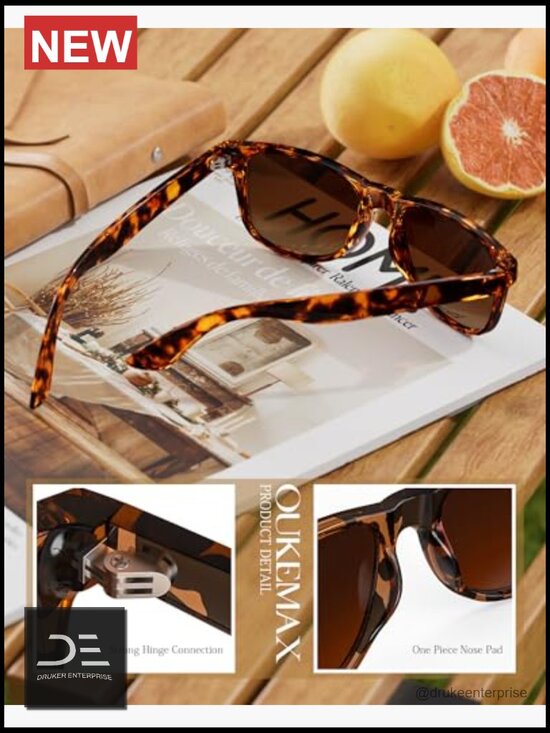 Polarized Square Sunglasses UV400 Protection Classic Full Frame main image 6